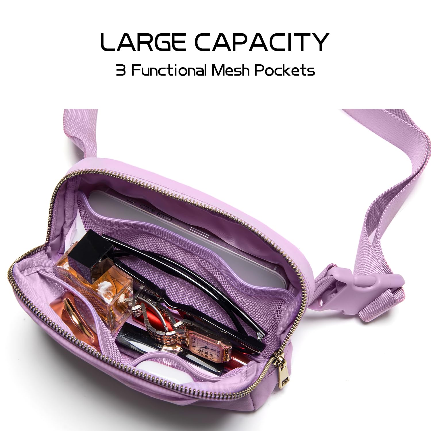 Gitus Gifts for 8 9 10 11 12 Year Old Girls Belt Bag Fanny Pack Crossbody Bags with Initial Letter Patch Cute Stuff Birthday Gifts for Teen Girls Women Personalized Trend Stuff (Lavender-E)