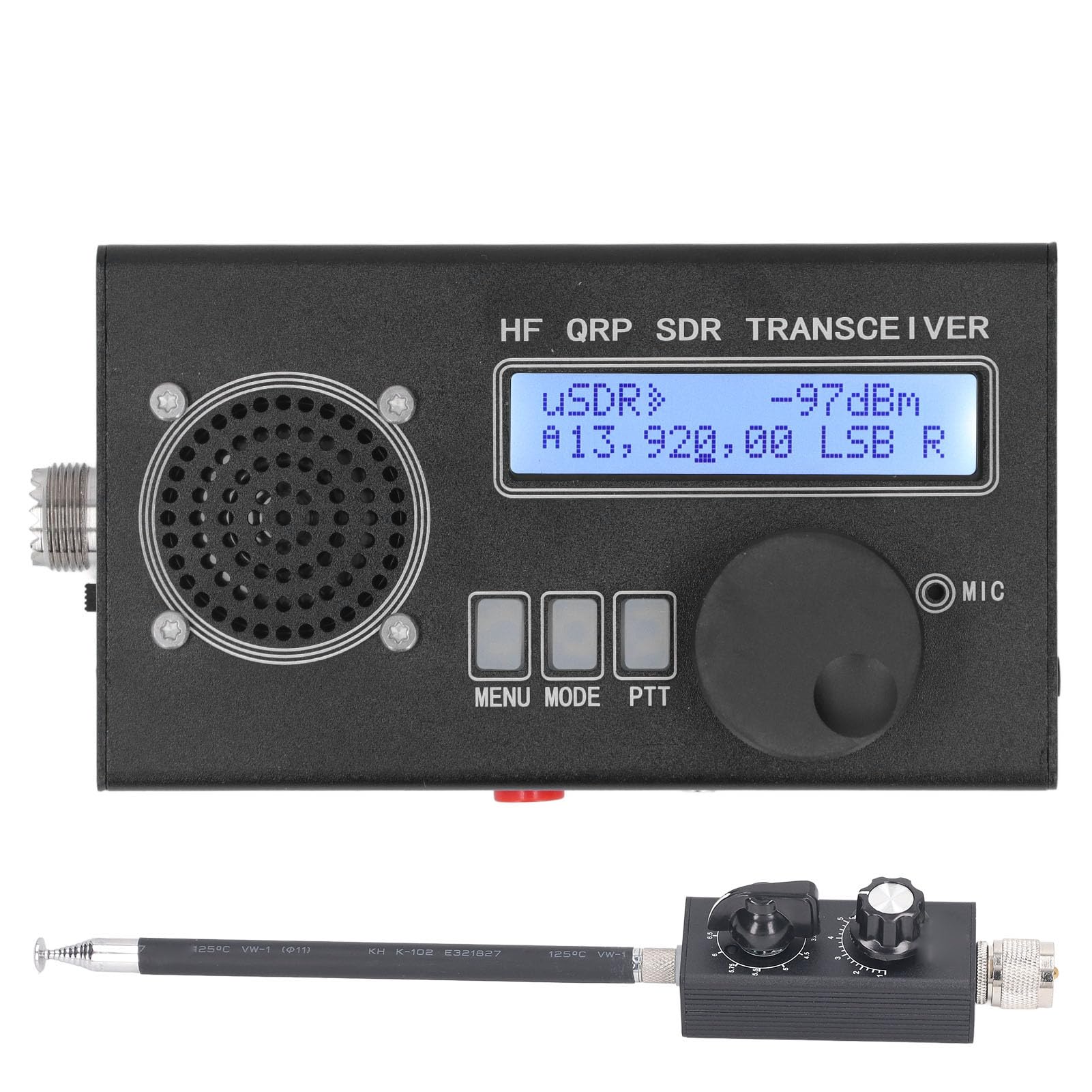 Photo 1 of SDR Shortwave Radio Transceiver USDR USDX Mini 8 Band 20W Lightweight Portable Aluminum Alloy Material for Communication, DIY and Automobile (US Plug)