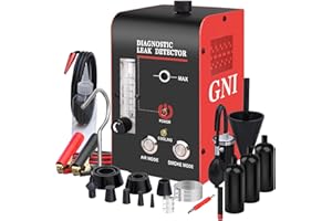 GNI Built-in Air Pump Smoke Machine Automotive, Portable Smoke Machine Leak Detector with Flow Meter, Smoke/Air Mode DC12V Vacuum Leak Smoke Machine, Smoke Machine Evap Leak Tester for Vehicle Systems