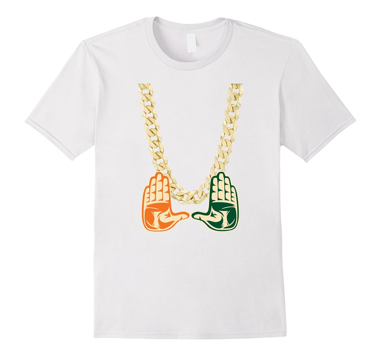 Miami Florida Turnover Chain U Hands T Shirt-Rose