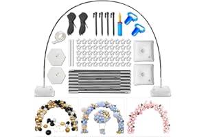 LEJOY GARDEN Balloon Arch Stand,10 Feet W x 9 Feet H Adjustable Balloon Arch Kit with Base,Balloon Clip,Balloon Strip,Tie Tool,Balloon Arch Frame for Ceremony,Wedding Birthday Party Baby Shower Decoration