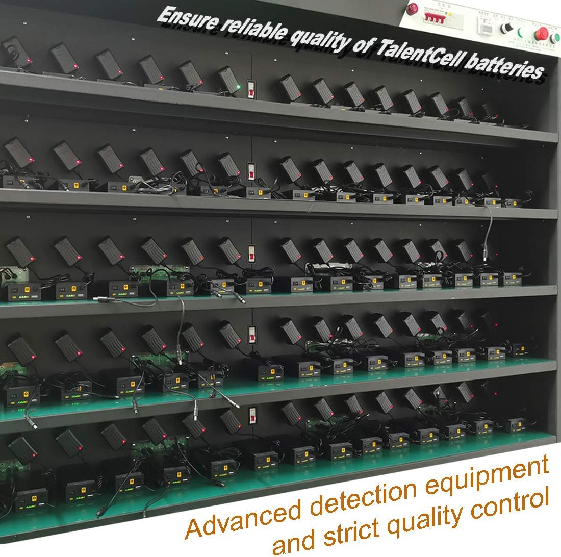 TalentCell Rechargeable 12V/11000mAh 9V/14500mAh 5V/26400mAh DC Output Lithium ion Battery Pack for LED Strip and CCTV Camera, Portable Li-ion Power Bank with AC/DC Charger, Black: Camera & Photo