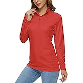 MAGCOMSEN Women's Shirts Long Sleeve 1/4 Zip UPF50+ UV Sun Protection Quick Dry Workout Hiking Athletic Shirts Rash Guard