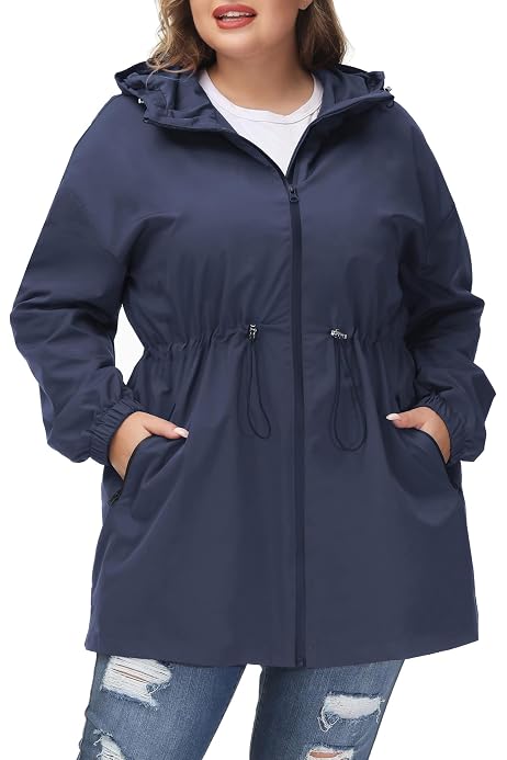 Plus Size Lightweight Rain Jacket 