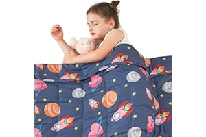 yescool Weighted Blanket 5 Pounds Cooling Weighted Lap Blanket, Space Plane Heavy Blanket for Sleeping, Breathable Weighted Throw Blanket for 40-60lbs, 36"x48"