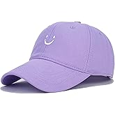 Umeepar Smile Face Baseball Cap for Women Men Adjustable Low Profile Unstructured Cotton Dad Hat