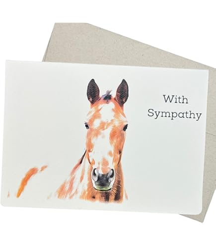 Loss Of Horse Sympathy Card – Watercolor Angel Hooves Design, 5x7 Inches, With Message Inside