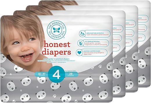 Amazon Com Honest Baby Diapers Pandas Size 4 116 Count Health Personal Care