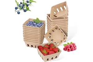 piopiocoing 50 Pack Mini Natural Pulp Fiber Berry Basket for Vegetables Strawberry Blueberry Raspberry Egg, Small Basket Containers for Farmers Market Produce，Fruit Stand Supplies