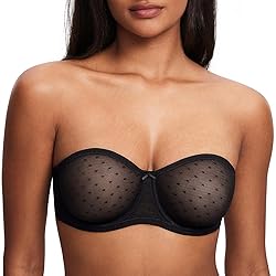 DOBREVA Women's Mesh Strapless Bra Sheer Unlined