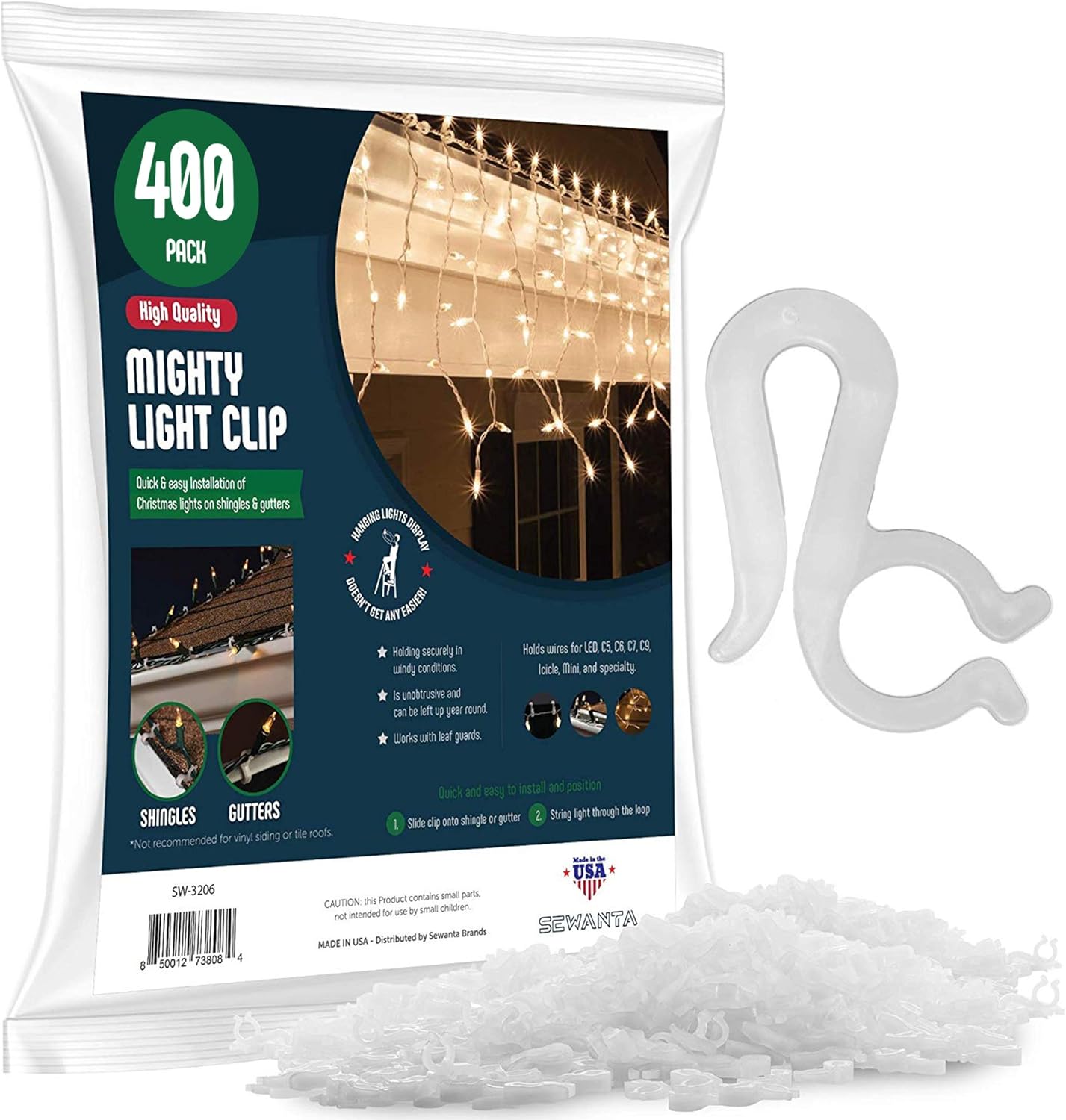 Christmas Light Clips [Set of 400] Mini Light Clips For Christmas Lights eBay