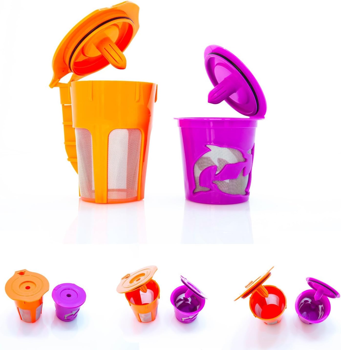 2 Piece {Starter Pack} Reusable K Cup and K Carafe Coffee Filter for Keurig 2.0 Compatible with Keurig 2.0: K200, K300, K400, K500 Series & Keurig 1.0