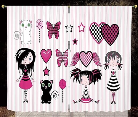 2 Panel Set Thermal Insulated Blackout Window Curtain Teen Girls