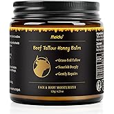 Tallow and Honey Balm, Beef Tallow for Skin, Tallow Face Moisturizer with 100% Organic Grass-Fed Beef Tallow & Raw Wild Honey, Natural Formula for Face & Body for Men Women, 4.2 Fl Oz (Pack of 1)-120g