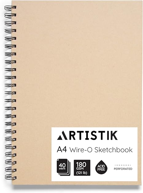 Amazon De A4 Skizzenbuch Packung Mit 1 80 Seiten 40 Blatt Wiro O Portrait Zeichenblock Fur Schwere Mischtechnik Mit Perforiertem Saurefreiem 180 G M Papier Und Kraftumschlag Skizzenbuch