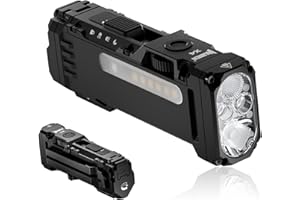 WUBEN X4 EDC Flat Flashlight with RGB Light, 1500 Lumens Mini Flashlight with Tactical Switch and Magnetic, IP68 Portable Pocket Clip USB C Flash Light for Camping, Checking, Emergencies