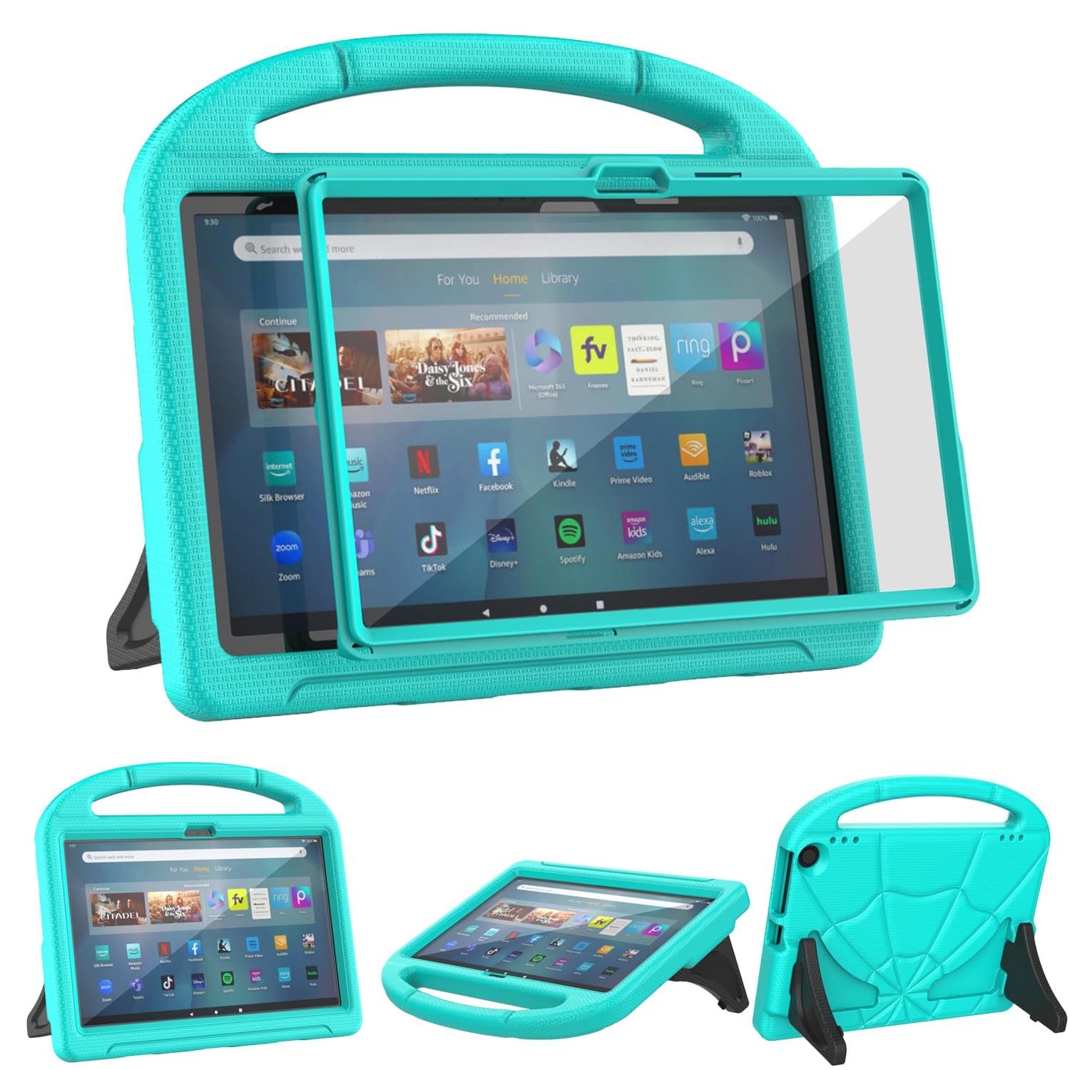 Photo 1 of Tablet Kids Case for 11Tablets(Only 13th Gen 2023 Released Model), Not for Onn TCL 11 inch Tablets, Patamiyar Lightweight Shockproof Screen Protector Case with Handle Stand - Turquoise