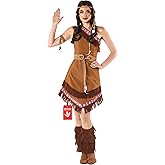 fun shack Native American Womens Costume, Maiden Princess Dress Up Outfit, Warrior Princess Costume for Halloween