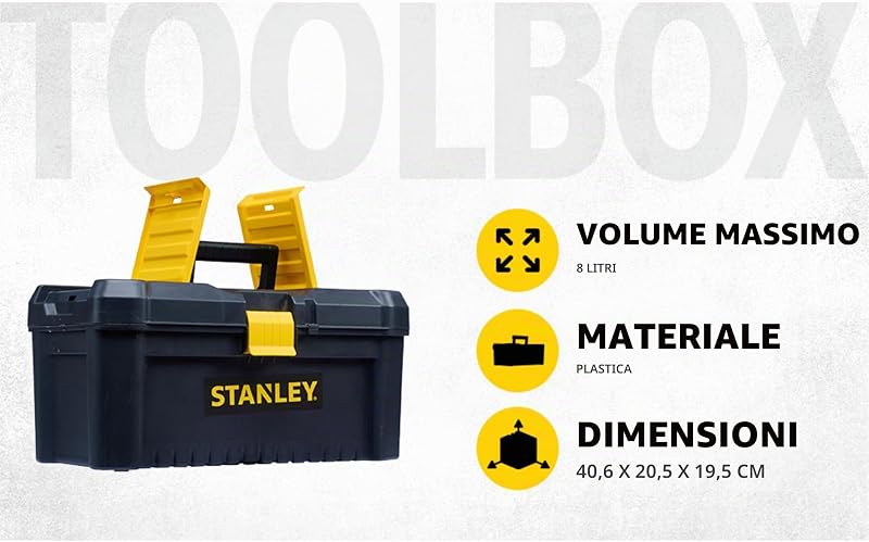 STST1-75517 Cassetta Porta Utensili, Nero/Giallo, 16"
