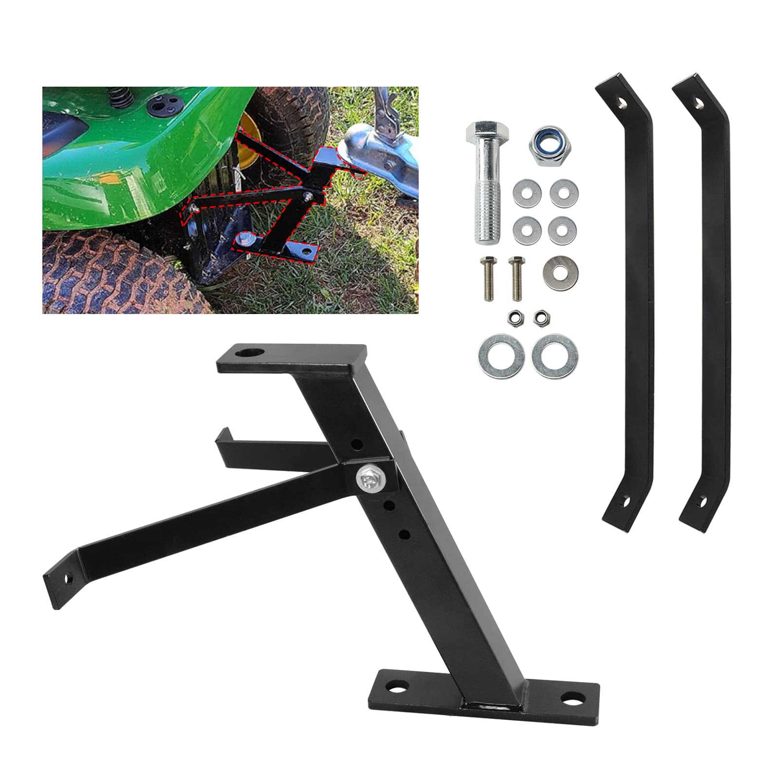 Photo 1 of LAFORMO Lawn Tractor Trailer Hitch, Fits Lawn Mower, Garden Tractor, Iron Construction, Compatible Trailer-Hitch Balls 3/4'' Shank Or Smaller, Installation Instructions (LFMOT001228)