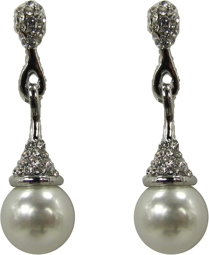 Calisa Designs Elegant and Classic Pearl and Crystal Drop