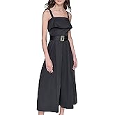 Karl Lagerfeld Womens Sleeveless Square Neck Midi Dress