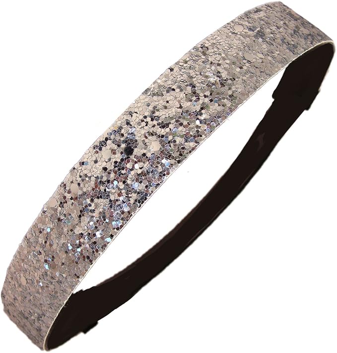 Silver Glitter Sparkly Sports Headbands Glitter Headband