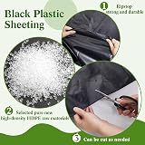 KAHEIGN 2m x 3m Black Polythene Sheeting 0.25mm Thick Garden Polytunnel Cover view 2