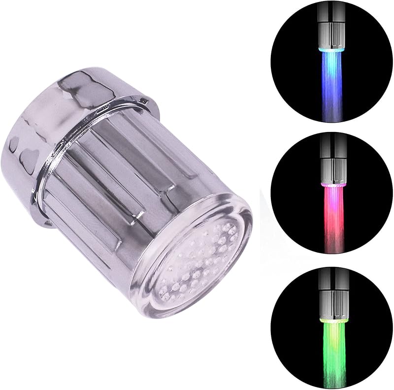Dogxiong Temp Sensitive LED Water Faucet Light Color Changing Kitchen Bathroom