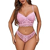 Avidlove Lingerie Set for Women Lace Bra and Panty Sets 2 Piece Underwired Matching Underwear Outfits S-XXL