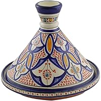 Moroccan Handmade Serving Tagine Exquisite Ceramic With Vivid colors Original 10 Inches in Diameter