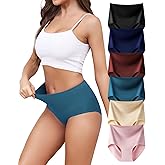 LEVAO Women's High Waist Seamless Underwear - No Show Hipsters Panties with Full Coverage Briefs (6-Pack, Mixed colors)