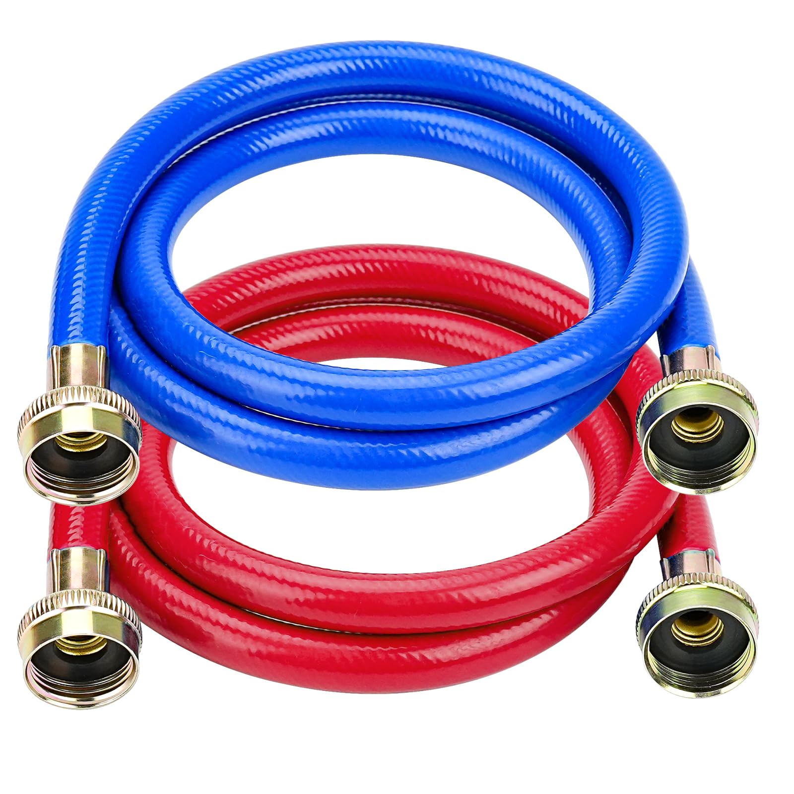Photo 1 of Cenipar 4FT Rubber Washing Machine Hoses Burst Proof 2 Pack For Hot and Cold Water 3/4" NPT Connection Water Supply Lines Fit for ALL Washing Machine