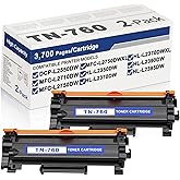 TN760 Toner Cartridge Replacement for Brother TN-760 High Yield Black Toner MFC-L2710DW MFC-L2750DW HL-L2350DW HL-L2395DW DCP-L2550DW Printer 2-Pack