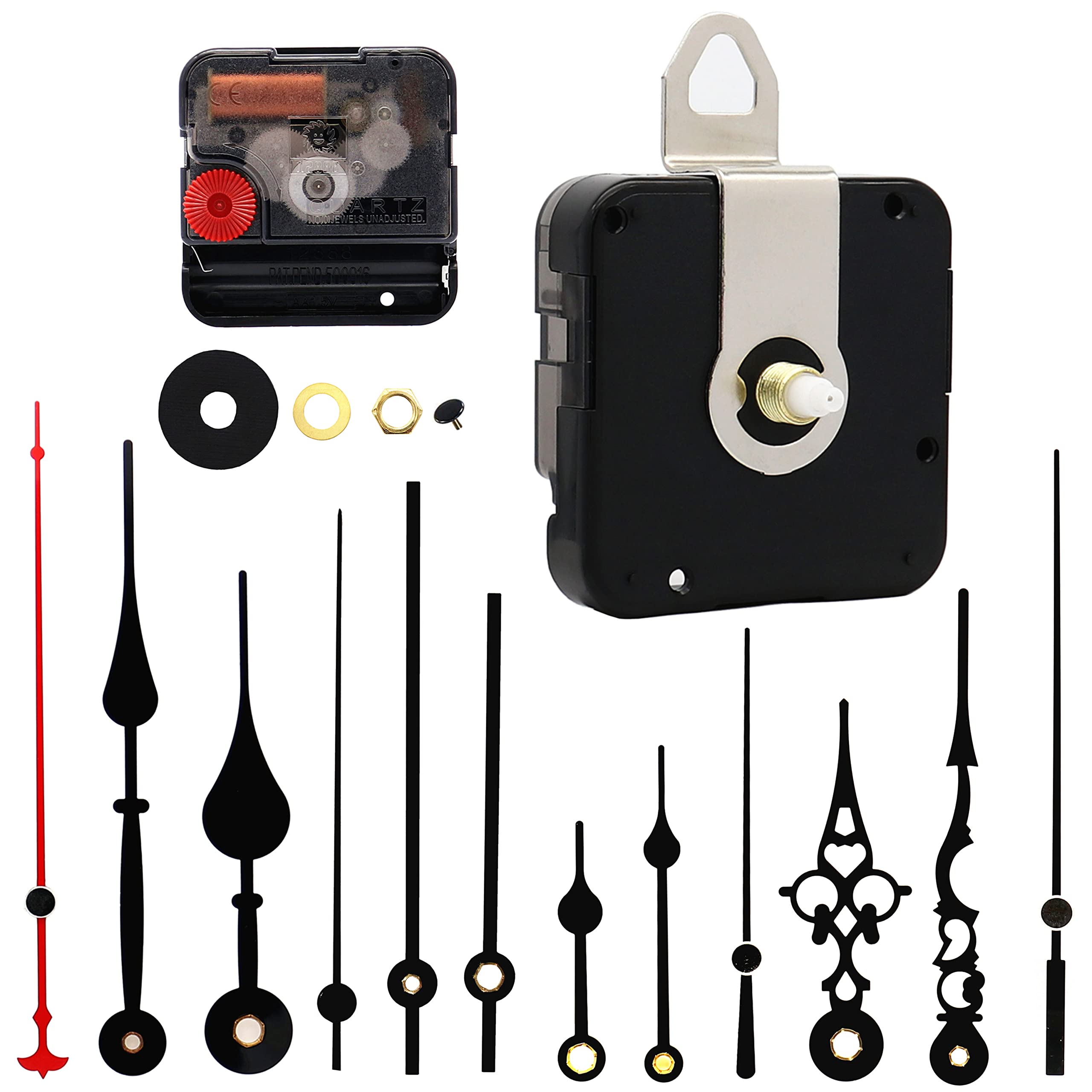 TIKROUND Youngtown 12888 Clock Movement, 13.5mm Shaft, 5.5mm Thread, White