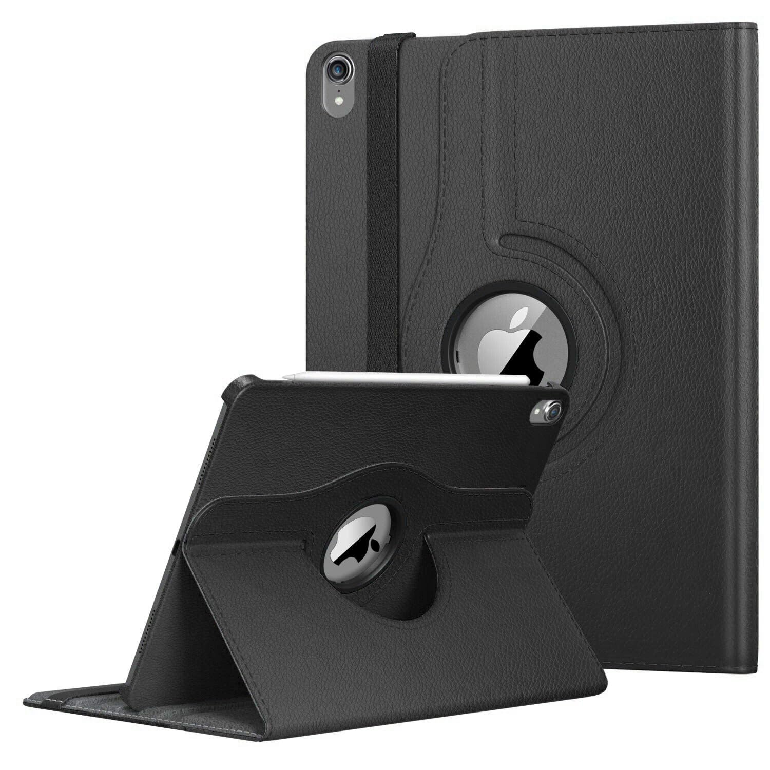 Rotate 360° Leather Stand Cover For Apple iPad 10th/11th Generation Released 2022/2025 and Model Numbers are A2757, A2777, A2696, A3355, A3356, A3354 (Black)
