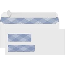thumbnail image 2 of PANDRI #9 Double Window Security Envelopes – 500 Pack, Self-Seal, 3-7/8 X 8-7/8 Inches, 24lb, Blue Tint 2 of 12