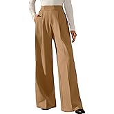 Arach&Cloz Women's Wrinkle-Free Pleated High Waisted Business Casual Wide Leg Dress Pants 2026