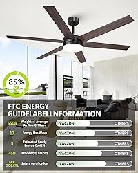 Vaczon 60 Inch Large Ceiling Fans with Lights and