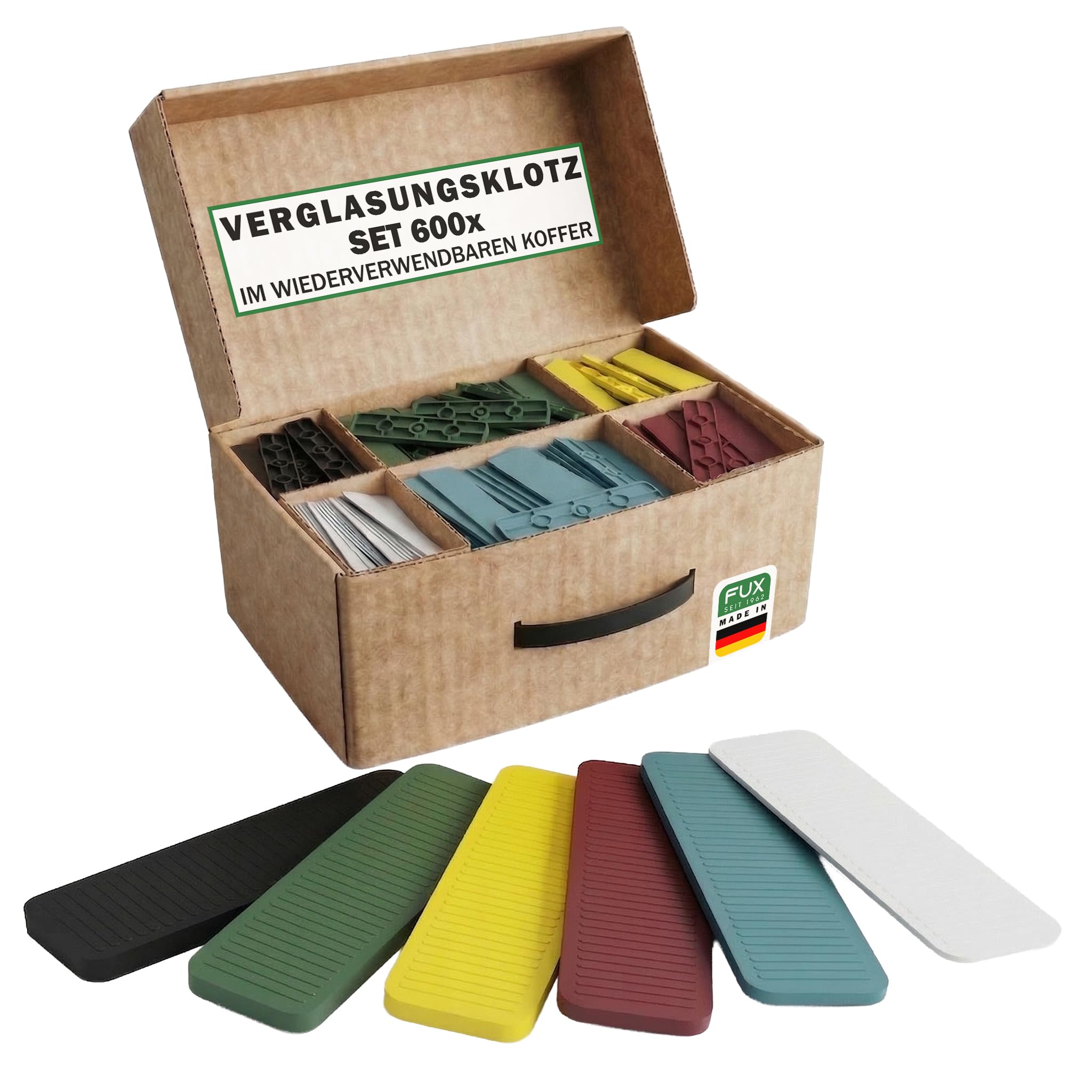 Glazing Blocks Set Underlay Spacer Blocks 600 Pieces 100 x 24 x 1-6 mm 100 Pieces