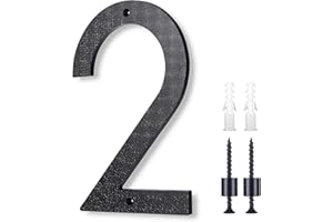 HOIUTER 8 Inch Large House Numbers,Floating House Numbers, Big Modern House Numbers, Garden Door Address Numbers for House, 911 Visibility Signage (2)