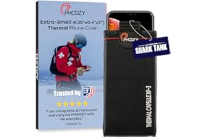 PHOOZY Extra-Small and Ultra-Durable Thermal Phone Case for Extreme Cold | Insulated Phone Case Extends Battery Life 4X | Snowboard & Ski Gear | As Seen on Shark Tank (XP3 Black)