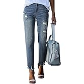Sidefeel Zimbaplatinum Jeans for Women Straight Leg Ripped Distressed Boyfriend Denim Pants Real Teal Size 18