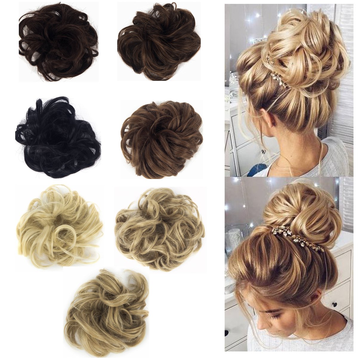 Amazon Com Fut Ladies Synthetic Wavy Curly Or Messy Dish Hair