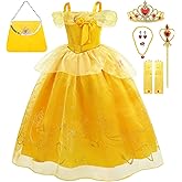 SYoimy Princess Dress for Girls Princess Dress Up Costume for Kids Halloween Cosplay Birthday Party with Accessories