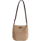 LEVOTIER Woven Straw Crossbody Bags for Women - Handmade Casual Beach Purse