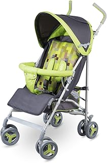 Lionelo Elia Buggy klein zusammenklappbar Kinderwagen, ab 6 Monaten bis 15 kg belastbar, Moskitonetz, Fußdecke, Regenschutz (Grün)