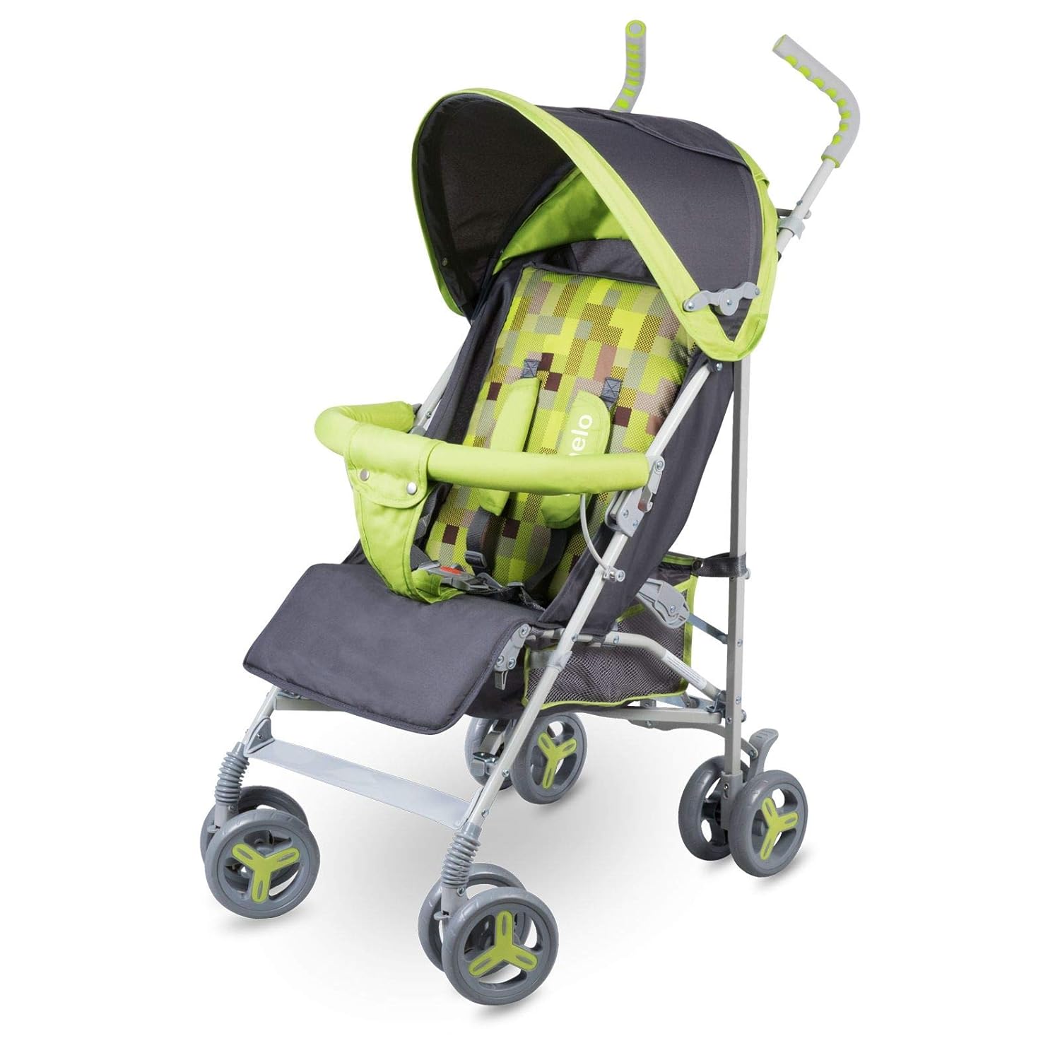 Lionelo Elia Buggy klein zusammenklappbar Kinderwagen, ab 6 Monaten bis 15 kg belastbar, Moskitonetz, Fußdecke, Regenschutz (Grün)
