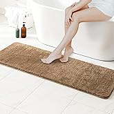MIULEE Light Brown Bathroom Runner Rugs, Soft Absorbent Microfiber Long Bath Rugs Non Slip Quick Dry Fluffy Bath Mats for Bathroom Floor, Machine Washable, 24x60 Inch
