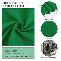 REWOMC 10 Pack Green Round Tablecloths - 120